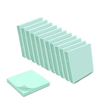 Imagen de WAYTEX Notas adhesivas reposicionables color azul pastel 12 bloques de 100 hojas 75 x mm