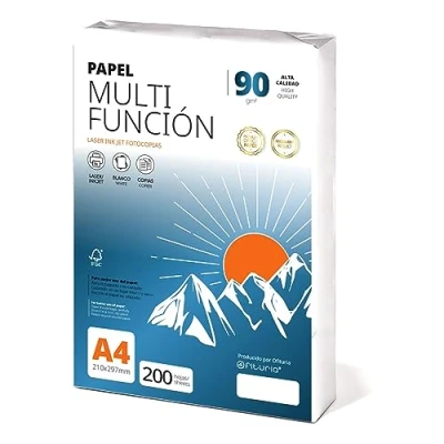 Imagen de folios a4 90gr 200 hojas, Papel Multiusos Para Impresora, Impresoras Láser y de Inyección, Fotocopiadora, uso Oficina, Material Escolar, Paquete Ofituria (90gr, 200h)