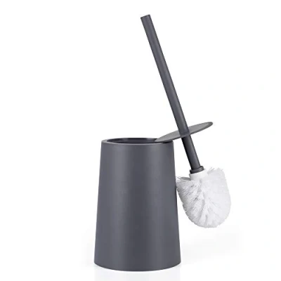 Imagen de Santrue Escobillas de Baño Gris Escobilla WC Plastico Cepillo Mango Antideslizante Cerdas Flexibles Inodoro