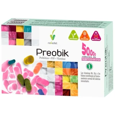 Imagen de Novadiet PREOBIK Sticks con Fermentos, FOS y Vitaminas Complemento Alimenticio que Favorece el Sistema Inmunitario Bienestar Intestinal 10