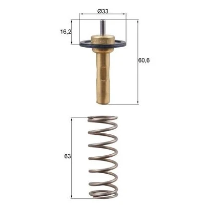 Imagen de MAHLE ORIGINAL TX 311 90D Termostato, refrigerante 90 33 con junta VOLVO: V50, S40 II, C70 2 Cabriolet