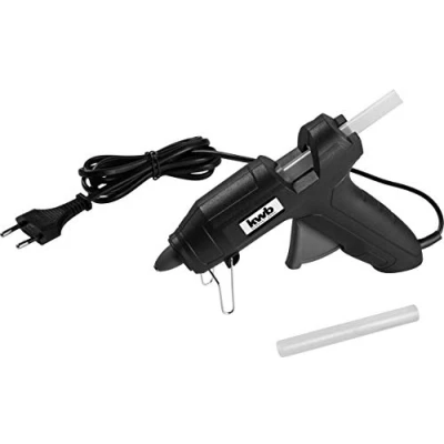 Imagen de kwb 989490 pistola de pegamento caliente 11 mm incl. barras pegamento, para manualidades, oficina, etc., 20 vatios, tiempo calentamiento 3 5 min., máx. 195