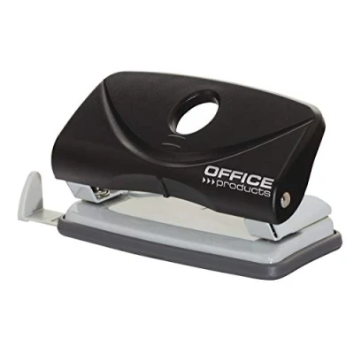 Imagen de OFFICER PRODUCTS 18051111 05 Perforadora Metálica de 2 Agujeros, hasta 10 hojas, mecanismo y carcasa metal, brazo plástico (ABS), color: negro, tapa antideslizante para la base