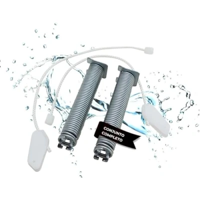 Imagen de Lichtblau Juego muelles de puerta para lavavajillas 754869 código colores negro I Set reparación con cables n. 00754869 Bosch, Siemens, Constructa, Viva resortes lavaplatos
