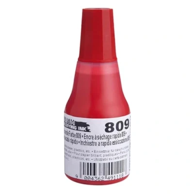 Imagen de COLOP Tinta para sellos de secado rápido, 809, color rojo, envasado en 25 ml.