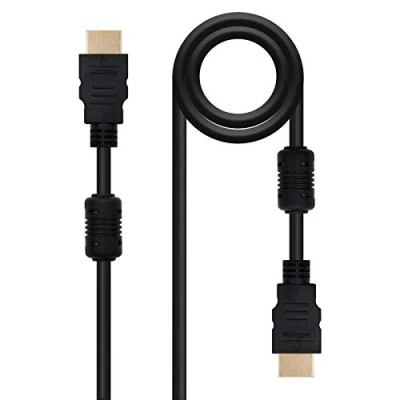 Imagen de NanoCable 10.15.1810 Cable HDMI V1.4 de alta velocidad Ethernet con Ferrita / HEC, A/M A/M, macho macho, negro, 10mts