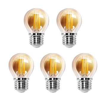 Imagen de Aigostar Vintage Bombilla LED E27, 6W Equivalente a 43W,Luz Cálida 2200K, 520lm, G45 Filamento Led,No Regulable,5 Pieza