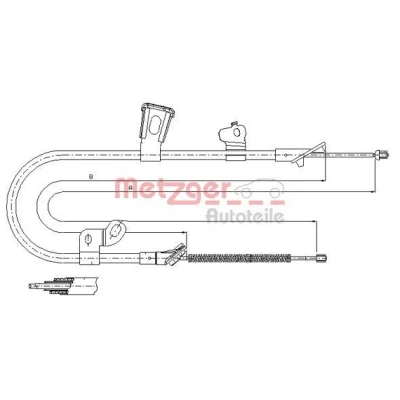 Imagen de METZGER 17.1074 Cable de Freno Mano Atrás izquierda 1520/1390 Discos COFLE TOYOTA: Yaris I Hatchback