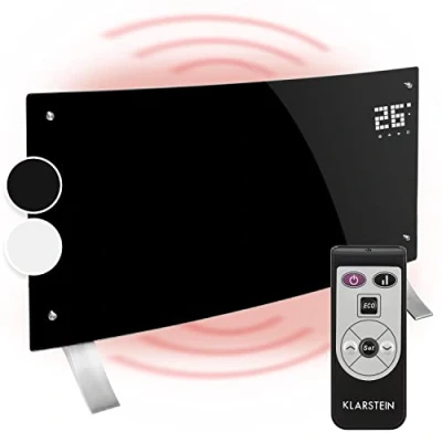 Imagen de Klarstein Radiadores Bajo Consumo Electricos para Casa, Estufa Electrica de 2000W con Patas Aluminio, Radiador Electrico Silencioso, Portátil y Delgado, Estufas Panel Pared Termostato