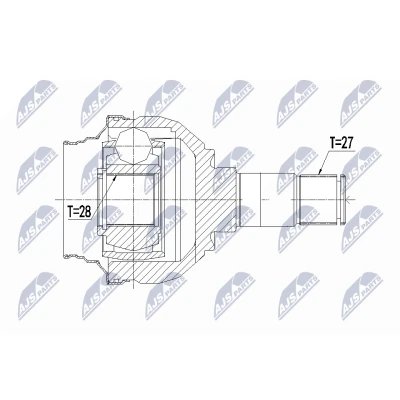 Imagen de NTY NPW ME 084 Junta Homocinética Transmisión automática Eje delantero, izquierda MERCEDES BENZ: GLA