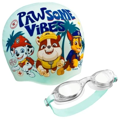 Imagen de La Patrulla Canina Gorro Piscina y Gafas Buceo Set para Niño con Protección Antiempañante UV (Azul, 3 6 Años)