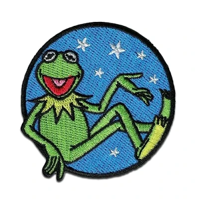 Imagen de Comercial Mercera Parche termoadhesivo con diseño de la rana los Muppets Disney, 6,3 x 5,9 cm