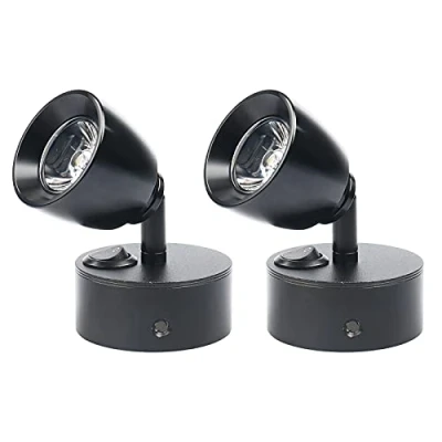 Imagen de Luces LED de 12 V 3 W, lámpara lectura interior para caravana, 2 focos giratorios ajustables noche, luz blanca cálida 6000 K, adecuada RV, barco, yate