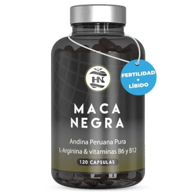 Imagen de Maca Negra Andina Peruana con L arginina 120 Capsulas 24000mg Altamente concentrada 20:1 para máxima energía y rendimiento, Vitaminas B6 B12 contra cansancio fatiga, Maka hombres mujeres