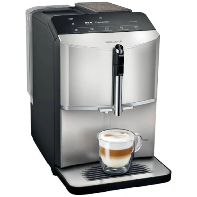 Imagen de SIEMENS Cafetera Superautomática, EQ300, ceramDrive, millkPerfect, Función oneTouch, Acero, TF303E07