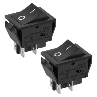Imagen de Heschen Interruptor basculante de encendido/apagado DPST 4 terminales 16A 250VAC, color negro