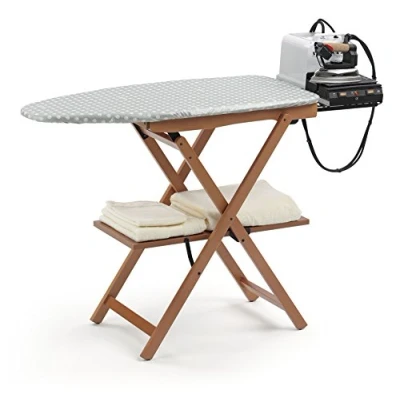Imagen de Arredamenti Italia ASTIR Tabla de planchar en madera haya maciza Plegable, haya, textil, Color: cerezo, marrón