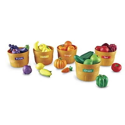 Imagen de Set de mercado para clasificar colores Learning Resources, frutas y verduras juguete, alimentos juguetes didácticos niños pequeños, clasificar, regalos 18 meses 3 años , niñas