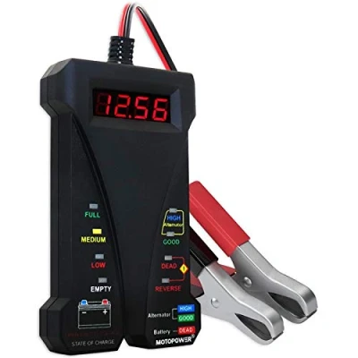 Imagen de MOTOPOWER MP0514A UK 12V Comprobador Digital de batería con voltímetro y Sistema Carga alternador Pantalla LCD e indicador LED