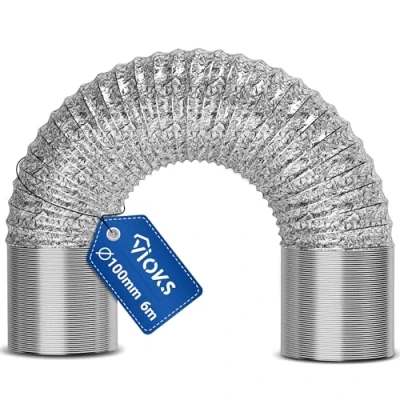 Imagen de VIOKS Manguera de salida aire 100 mm para sistemas conductos 100erR, universal, campana extractora, acondicionado,