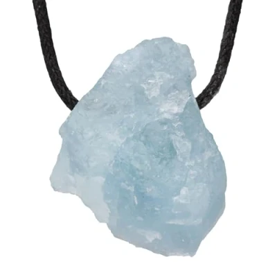 Imagen de Lebensquelle Plus colgante de piedra en bruto, perforado con cinta algodón, natural, Algodón