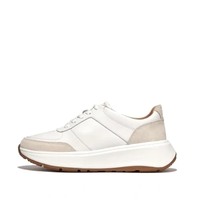 Imagen de Fitflop F Mode Leather/Suede Flatform Sneakers, Zapatillas Mujer, Blanco Urbano, 37 EU