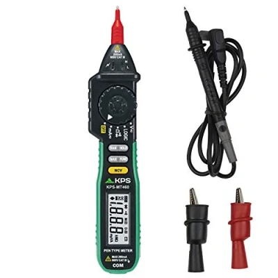 Imagen de KPS MT460 Multímetro digital tipo lápiz con NCV (detección sin contacto) 2000 cuentas Tension AC/DC 600V Corriente 200mA Resistencia 20MΩ Continuidad Prueba de diodos