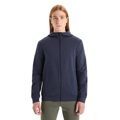 Imagen de Icebreaker Central Classic Hoodie Sudadera con cremallera, Mujer, Talla: Large, Midnight navy