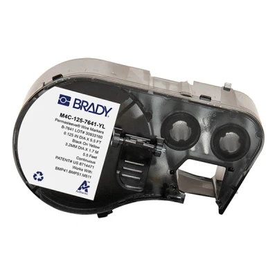Imagen de BMP51 Brady M4C 125 7641 YL cinta termorretráctil negro sobre amarillo 5,97 mm x 2,13 m