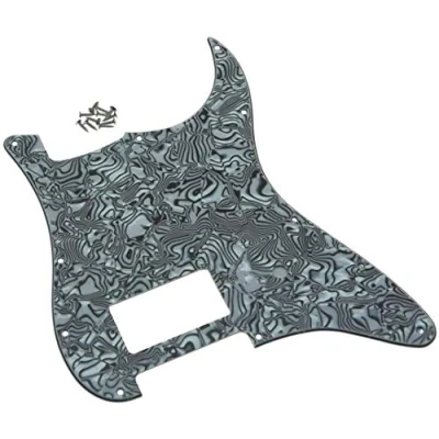 Imagen de Dopro Golpeador de guitarra ST Strat One Humbucker 11 agujeros para FD Delonge, carcasa negra y blanca