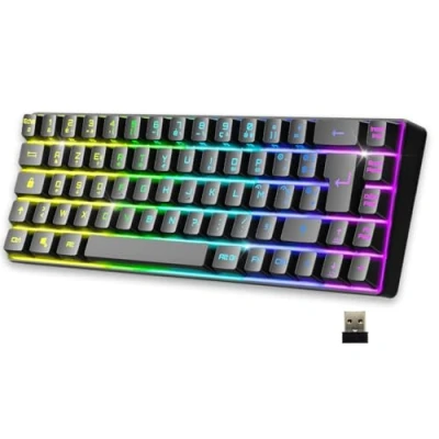Imagen de EMPIRE GAMING 2024 Novedad Teclado inalámbrico compacto para juegos K508 (francés) Bluetooth / 2.4G/ Type C PS4/PS5/PC/Mac Retroiluminación LED RGB 23 teclas anti fantasma Negro