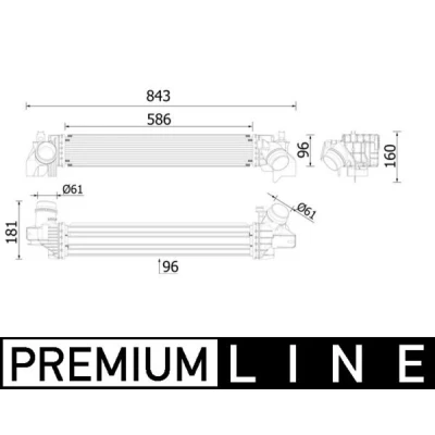 Imagen de MAHLE ORIGINAL CI 614 000P Intercooler MINI: Countryman, Hatchback, BMW: 1 2 Active Tourer