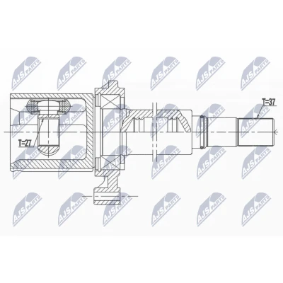 Imagen de NTY NPW VW 130 Junta Homocinética Transmisión automática Eje delantero, derecha VOLKSWAGEN: Transporter 5 Bus, 5, Multivan (7HM