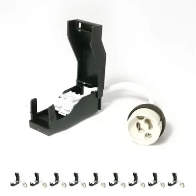 Imagen de 10 casquillos GU10 de cerámica automática 230 V clase 2 con cables aislados para lámparas y bombillas LED