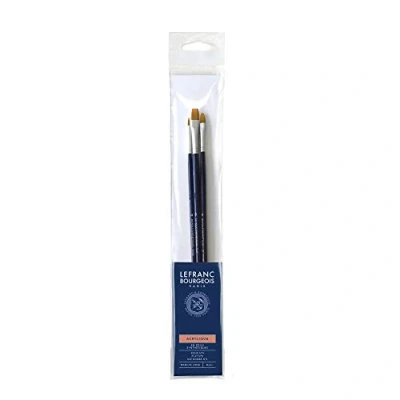 Imagen de Lefranc Bourgeois Gama Fine Set 3 Pinceles sintéticos, Redondo nº4 / Plano nº8 Lengua de Gato nº4,