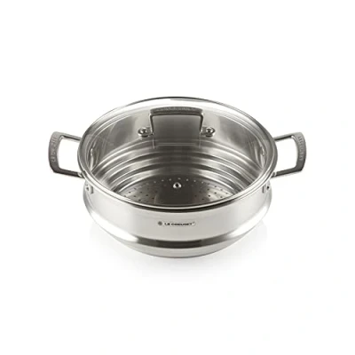 Imagen de Le Creuset Vaporera con tapa de cristal, diámetro 24 cm, Acero inoxidable, 96101924001000