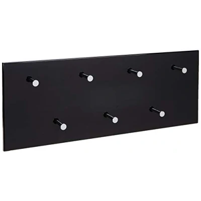Imagen de HAKU Möbel Perchero de pared cromo, negro, MDF, metal Dim.: AN 80 cm x AL 30 P 6 cm, Estilo: Moderno