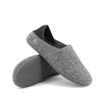 Imagen de Gottstein zapatillas de estar por casa fieltro lana para hombre y mujer, elegantes con correa talón suave, suela goma interior exterior, gris carbón, 37 EU