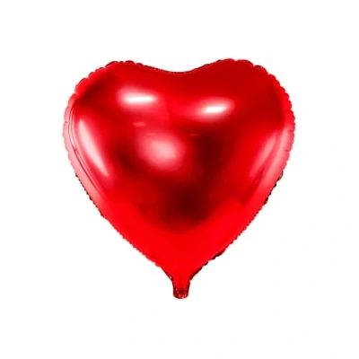 Imagen de PartyDeco Globo Mylar Foil con Forma de corazón Rojo Metalizado, 45 cm diámetro