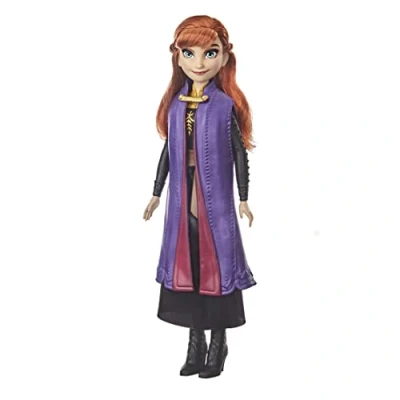 Imagen de Disney Frozen 2 Anna Muñeca de Moda con Pelo Largo Rojo, Falda, Zapatos, Juguete Inspirado en