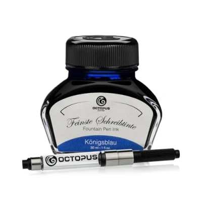 Imagen de Octopus Fluids Königsblau tinta para escribir con convertidor incluido, pluma estilográfica, 30 ml Azul Real borrable