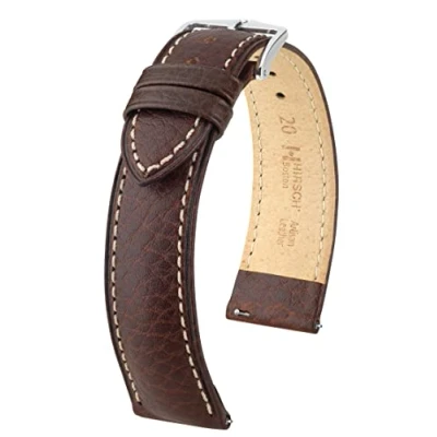 Imagen de HIRSCH Correa de reloj unisex piel búfalo, modelo Boston, 20 mm, color marrón