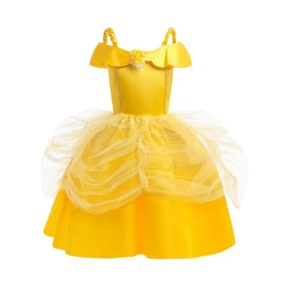 Imagen de Lito Angels Disfraz Belle de la Bella y Bestia Vestido Princesa Amarillo para Niñas Pequeños Talla 2 A 3 Años, estilo
