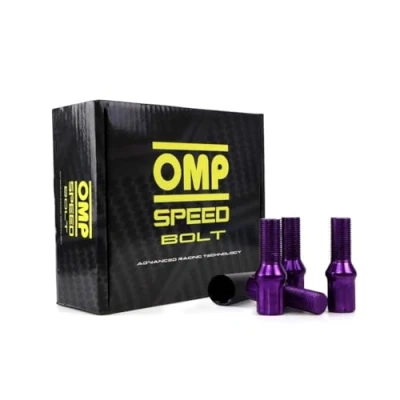 Imagen de OMP SPEED Set 20 Tornillos de Rueda con Metrica M14X1.25 Llave 17/19 Largo Roscado 27MM Color Morado y Material DIN 10.9