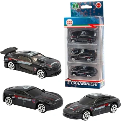 Imagen de Giochi Preziosi Carabinieri Modelo 2 Set Compuesto por 3 vehículos, Die Cast de Rueda Libre a Escala 1:64 Livrea Original los Carabinieri, para niños Partir 4 años