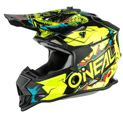 Imagen de O&#039;NEAL Casco de Motocross Niños MX Carcasa ABS, Norma Seguridad ECE 22.05, Ventilaciones para una óptima ventilación y refrigeración 2SRS Villian Youth Amarillo Neón Talla M