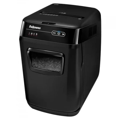 Imagen de Fellowes Destructora trituradora automática de Papel, Corte en partículas hasta, Negro/Gris, 150 Hojas