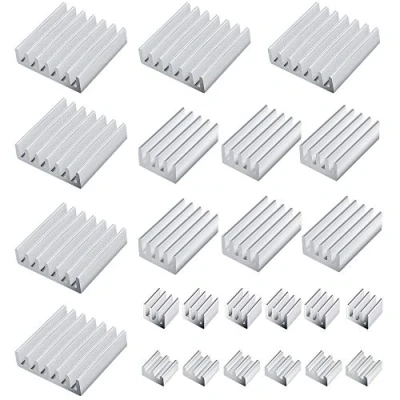 Imagen de 24 Piezas Raspberry Pi disipadores de calor Aluminio, 4 Tamaños Aleta Enfriamiento con Cinta Adhesiva Conductora Térmica, para Model B, 4B
