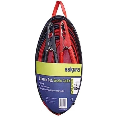 Imagen de Sakura SS3627 Cables de Arranque para Batería Coche, Resistentes, 700 A, 4 m, con Códigos Color, Vehículos Hasta 4.5 L/4500 CC