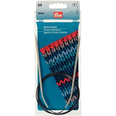 Imagen de Prym Rundstricknadeln ALU 100 cm 3,50 mm Grau Agujas Redondas, Aluminio, Gris, 3,5